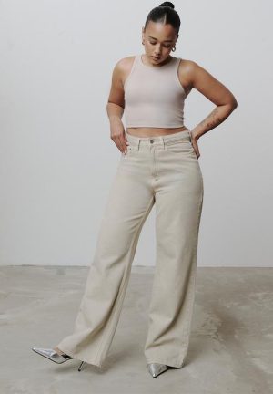 Beige Wide Leg jean