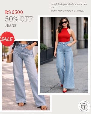 Mid-blue Wide Leg Jean