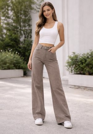 Brown Wide Leg Jean